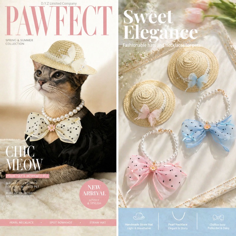 Bucket Hat Straw - Cappello Estivo in Paglia per Animali