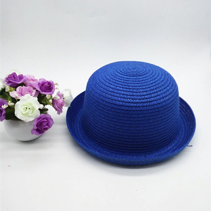 Bucket Hat Straw - Genitore-figlio adulto/bambino maglia di paglia intrecciata