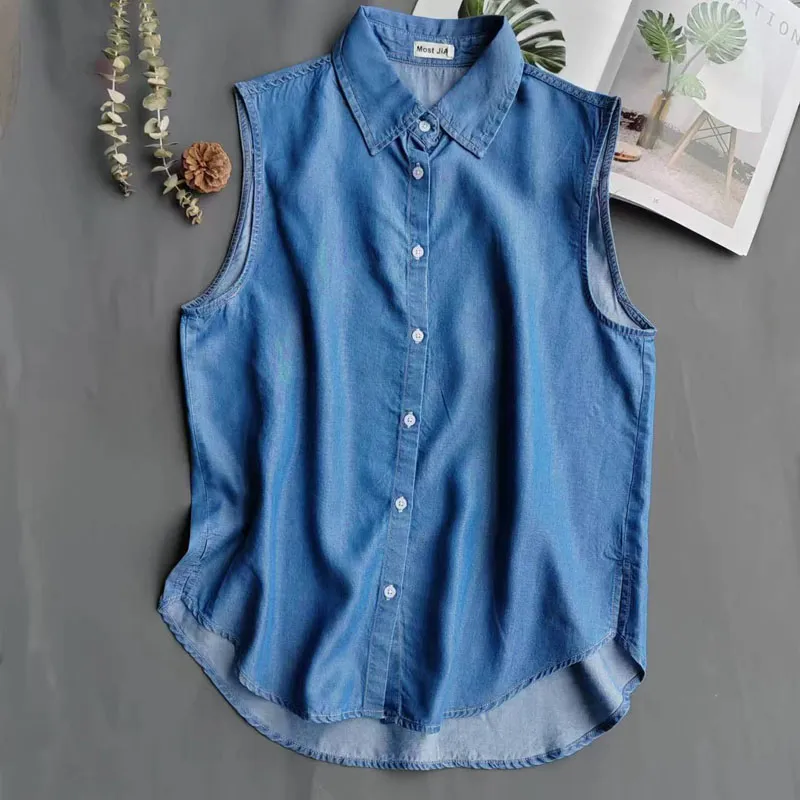Camicia in Denim Blu Senza Man - Shirt Camp Collar recensione e prezzo