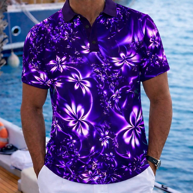Polo da uomo verde neon florea - Resort Shirt Floral recensione e prezzo
