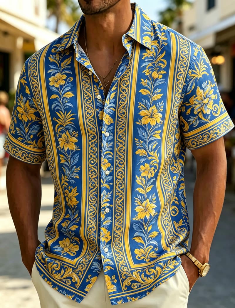 Camicia da Uomo a Maniche Cort - Resort Shirt Floral recensione e prezzo